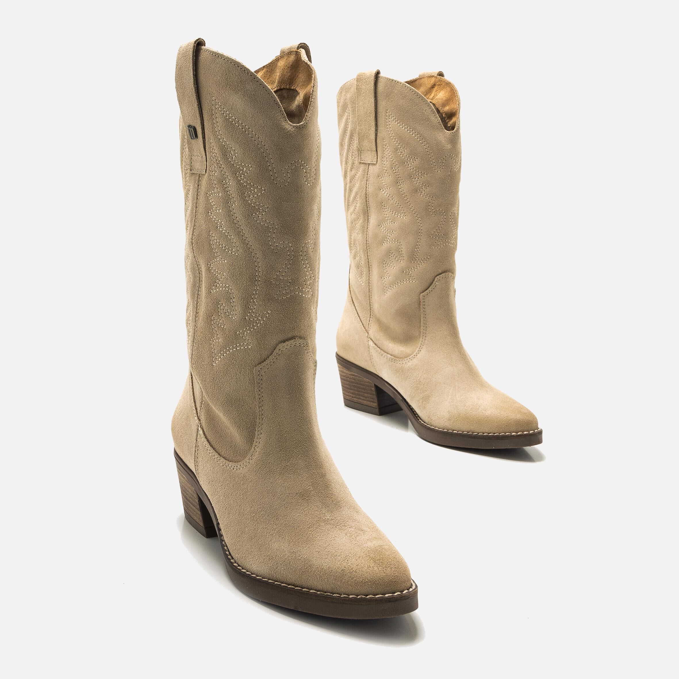 Botas beige sales mujer tacon